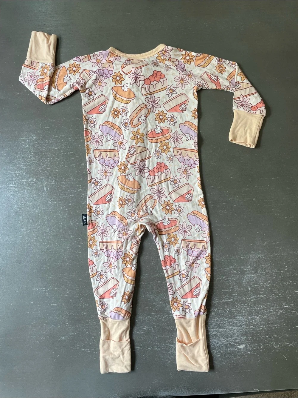 6-12m Millie + Roo Bamboo Zippy in a Festive Pie Print